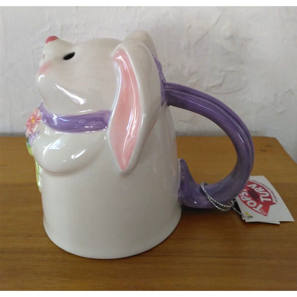 Topsy Turvy Bunny Rabbit 14 Oz. Ceramic Mug 2012 Easter Spring Animal - NWT - Picture 2 of 7